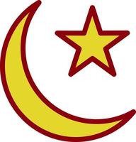 Star And Crescent Vector Icon Design