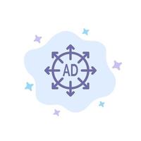 Advertising Submission Advertising Submission Ad Blue Icon on Abstract Cloud Background vector