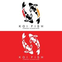 Koi Fish Logo Design, Ornamental Fish Vector, Aquarium Ornament Illustration Brand product vector