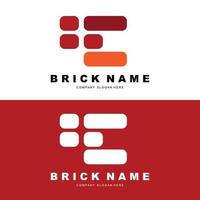 Bricks Logo Design, Material Stone Illustration Vector, Building Construction Icon vector