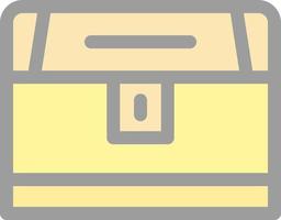 Treasure Chest Line Vector Icon Design
