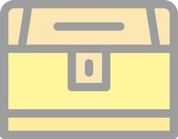 Treasure Chest Line Vector Icon Design