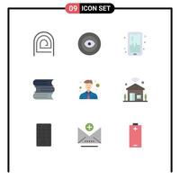 Flat Color Pack of 9 Universal Symbols of office business wreath files document Editable Vector Design Elements