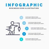 Aspiration Business Extrinsic False Goal Line icon with 5 steps presentation infographics Background vector