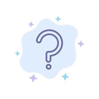 Help Question Question Mark Mark Blue Icon on Abstract Cloud Background vector