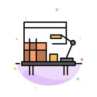 Workplace Desk Office Table Abstract Flat Color Icon Template vector