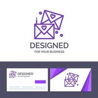 Creative Business Card and Logo template Email Love Glasses Wedding Vector Illustration