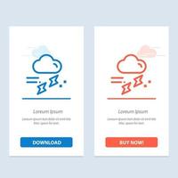 nube lluvia lluvia lluviosa trueno azul y rojo descargar y comprar ahora plantilla de tarjeta de widget web vector