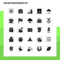 25 conjunto de iconos del día de la independencia de irlanda plantilla de ilustración de vector de icono de glifo sólido para ideas web y móviles para empresa comercial