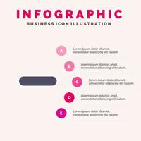 Delete Less Minus Remove Solid Icon Infographics 5 Steps Presentation Background vector