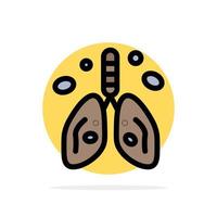 Pollution Cancer Heart Lung Organ Abstract Circle Background Flat color Icon vector