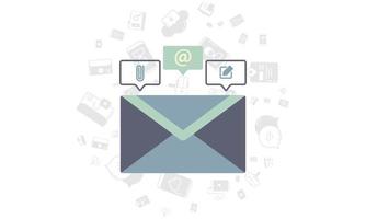 envelope illustration on incoming email and message report elements vector