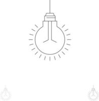 Light Bulb Idea Tips Suggestion Bold and thin black line icon set vector