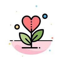 Gratitude Grow Growth Heart Love Abstract Flat Color Icon Template vector