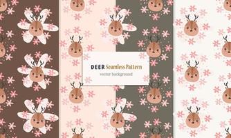 Animal seamless pattern with cute deer design vector