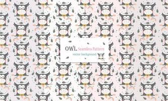 Animal seamless pattern with cute owl design vector