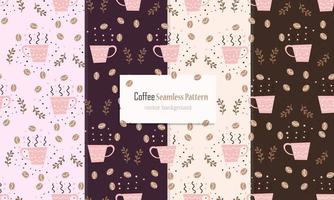 Drink seamless pattern with coffee cup design vector