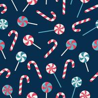 Pattern with lollipops on a dark background vector