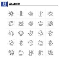 25 Weather icon set vector background