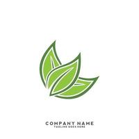 Green leaves logo. plant nature eco garden stylized icon vector botanical.