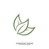 Green leaves logo. plant nature eco garden stylized icon vector botanical.