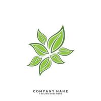 Green leaves logo. plant nature eco garden stylized icon vector botanical.