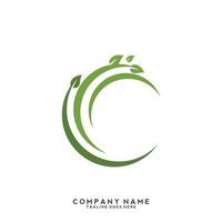 Green leaves logo. plant nature eco garden stylized icon vector botanical.