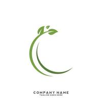 Green leaves logo. plant nature eco garden stylized icon vector botanical.