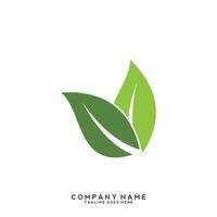 Green leaves logo. plant nature eco garden stylized icon vector botanical.