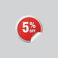 5 discount, Sales Vector badges for Labels, , Stickers, Banners, Tags, Web Stickers, New offer. Discount origami sign banner.