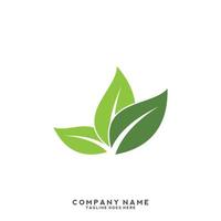 Green leaves logo. plant nature eco garden stylized icon vector botanical.