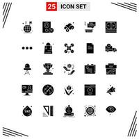 Pictogram Set of 25 Simple Solid Glyphs of business chating remove conversation secure Editable Vector Design Elements