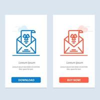 Emails Envelope Greeting Invitation  Blue and Red Download and Buy Now web Widget Card Template vector