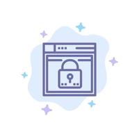 Login Secure Web Layout Password Lock Blue Icon on Abstract Cloud Background vector