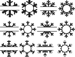 snowflake monogram on white background. Boho festive ornament template. vector