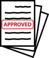 Approved document icon on white background. Agreed sign. Validated symbol. flat style. vector