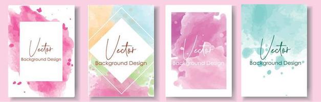 Set of colorful watercolor background vector