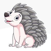 Cartoon cute little hedgehog on white background vector