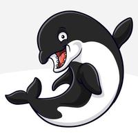 Cartoon funny killer whale isolated on white background vector