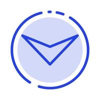 Arrow Down Next Blue Dotted Line Line Icon vector