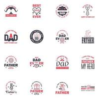 Happy fathers day 16 Black and Pink vintage retro type font Illustrator eps10 Editable Vector Design Elements
