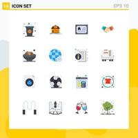 Set of 16 Modern UI Icons Symbols Signs for partnership hands card business handshake Editable Pack of Creative Vector Design Elements