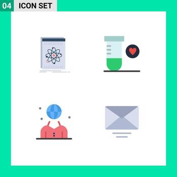Flat Icon Pack of 4 Universal Symbols of api human platform science management Editable Vector Design Elements