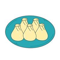 Dim sum on plate isolated vector