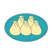 Dim sum on plate isolated vector