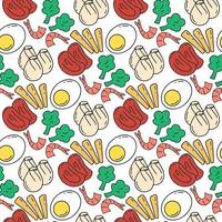 Asian food seamless pattern vector