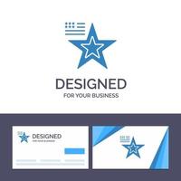 tarjeta de visita creativa y plantilla de logotipo estrella bandera americana usa ilustración vectorial vector