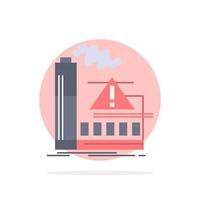 pollution Factory Air Alert industry Flat Color Icon Vector