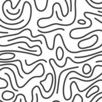 patrón de líneas topográficas de contorno abstracto en blanco y negro vector