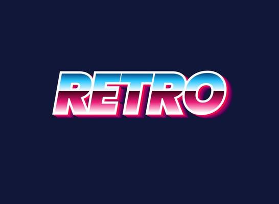 Editable retro gradient text effect
